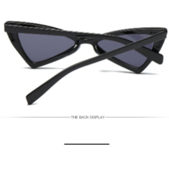 NEW Black triangle cat eye sunglasses - Picture 3 of 8